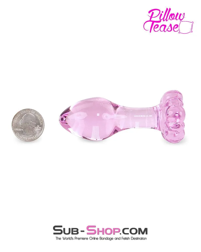 7861M      Flower Power Pink Glass Beginner Butt Plug