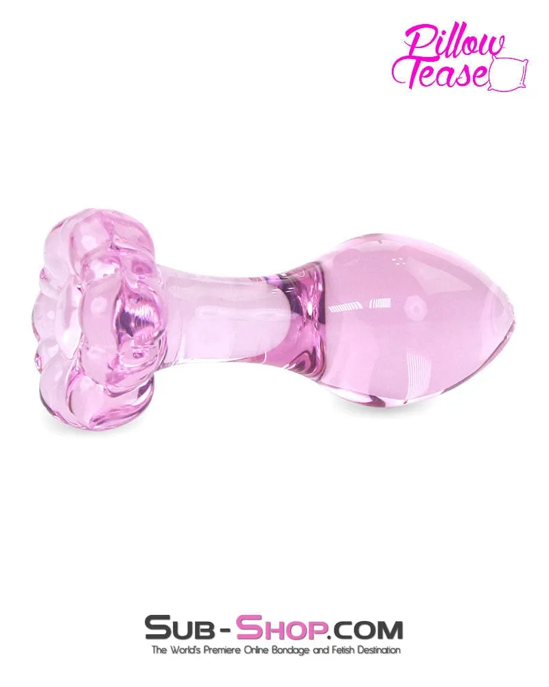 7861M      Flower Power Pink Glass Beginner Butt Plug