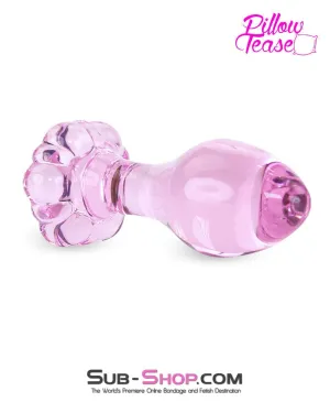 7861M      Flower Power Pink Glass Beginner Butt Plug