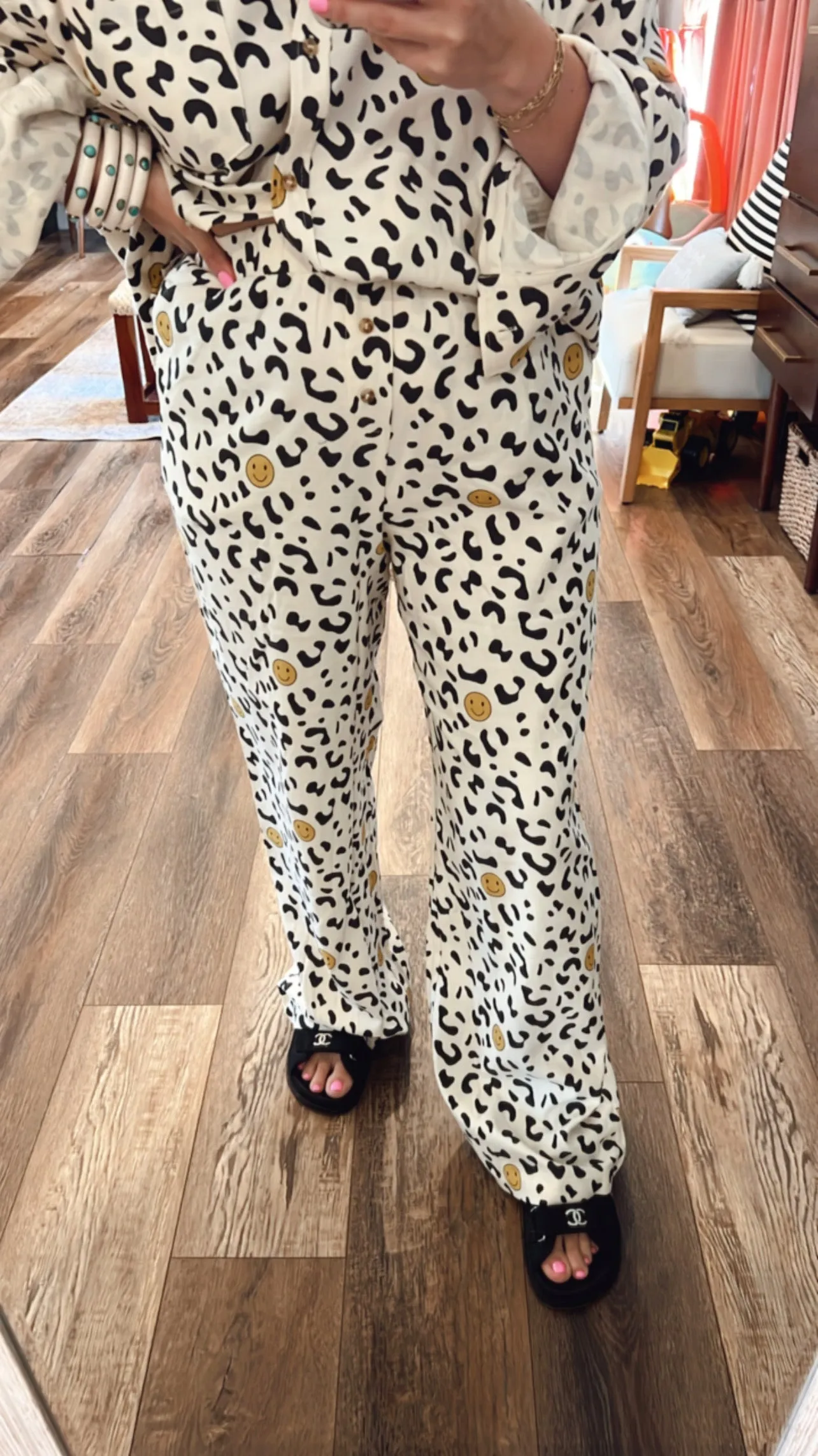 All Smiles Leopard Shacket Top