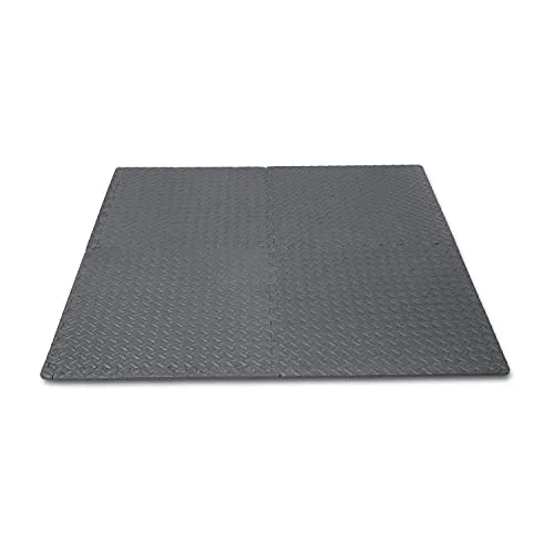 AmazonBasics Puzzle Exercise Mat with EVA Foam Interlocking Tiles - Grey