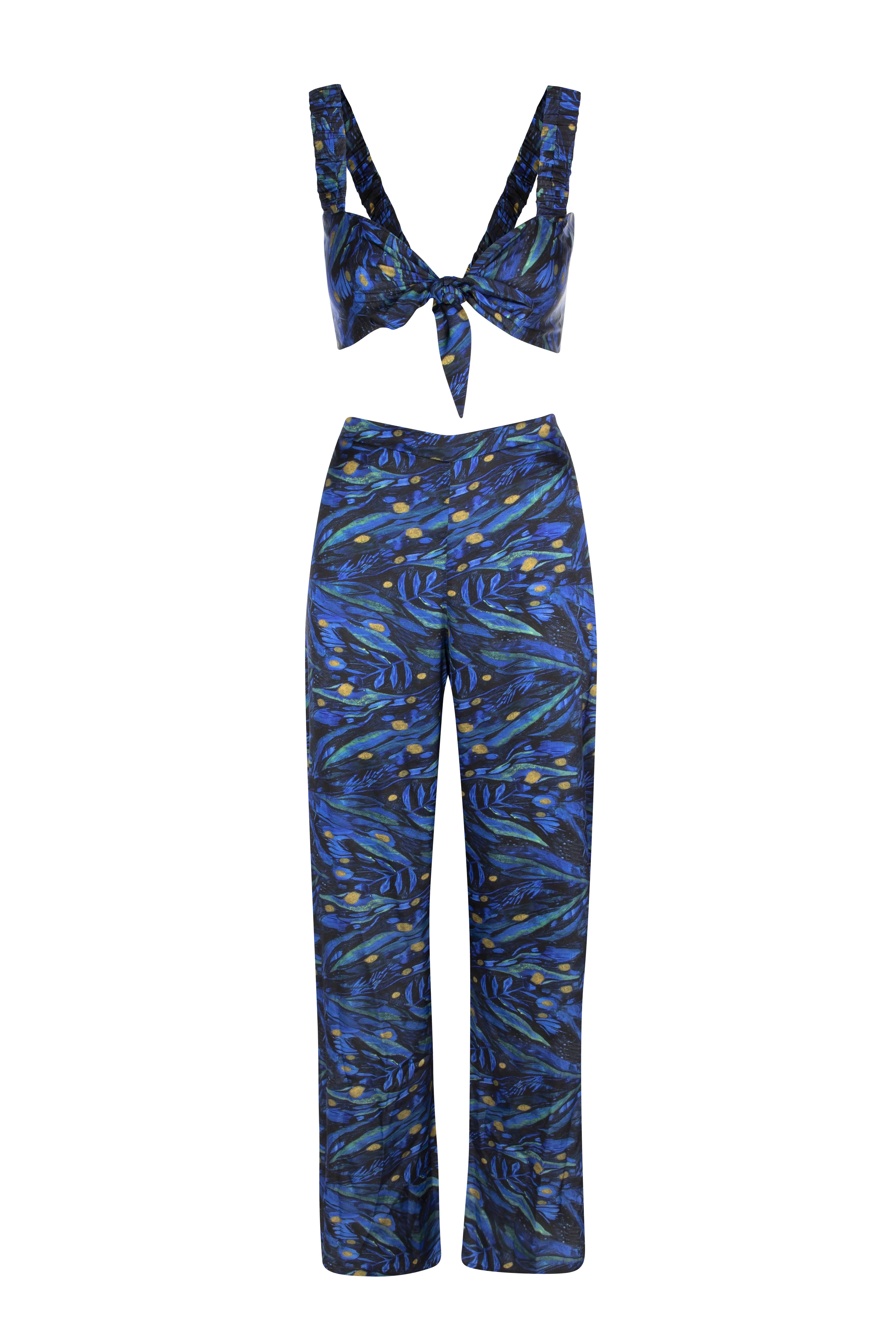 Amy Ayanda Hidden Blooms - Ruched Tie Top