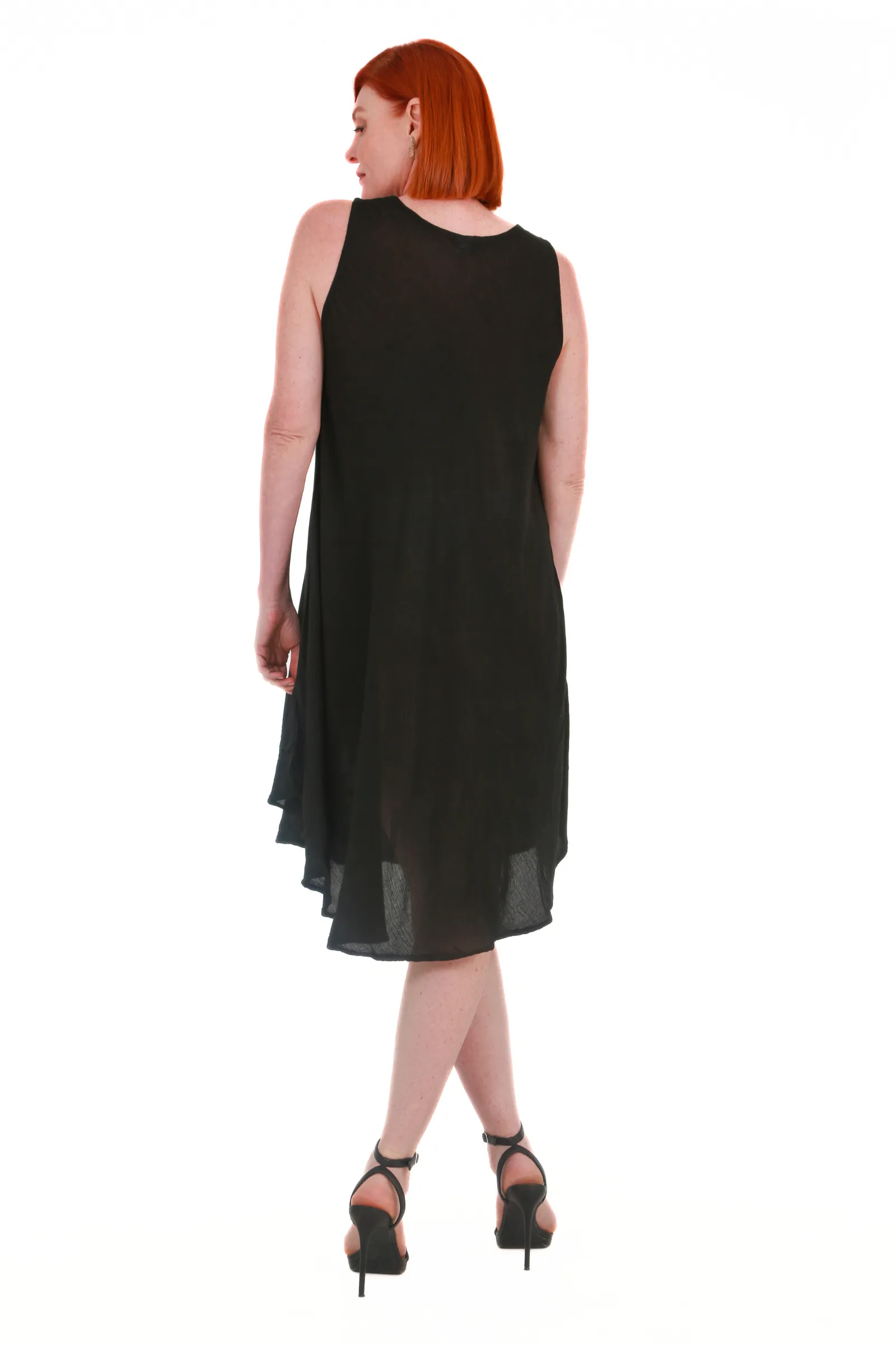 Beach Bunny sleeveless umbrella beach dress -black