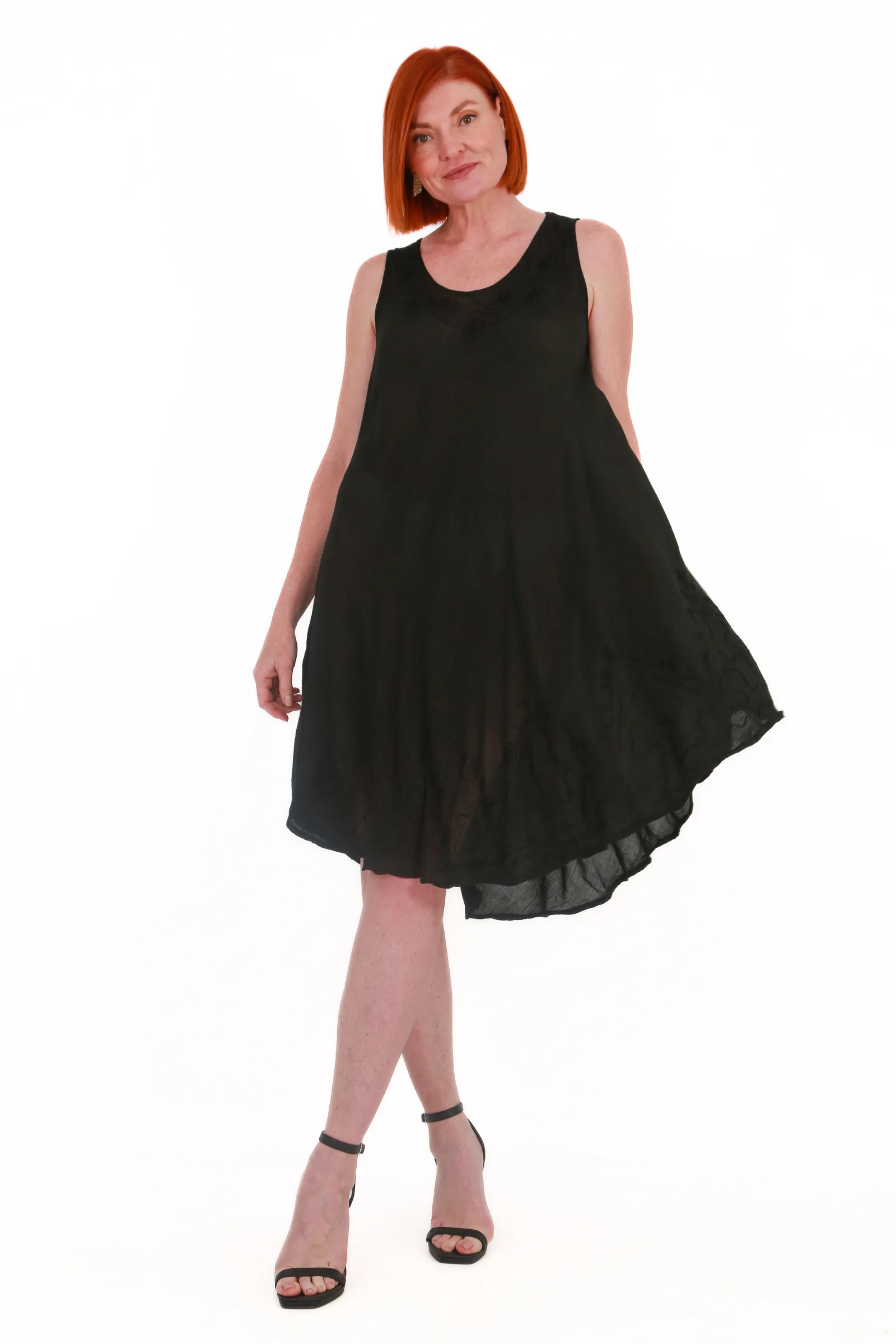 Beach Bunny sleeveless umbrella beach dress -black