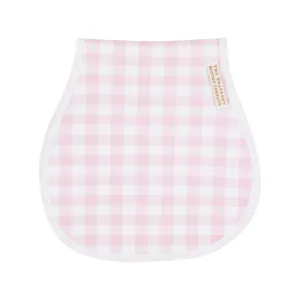 Beaufort Bonnet | Oopsie Daisy Burp Cloth {Palm Beach Pink Gingham   Worth Avenue White}