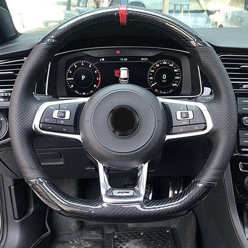 Black Suede Leather Car Steering Wheel Cover