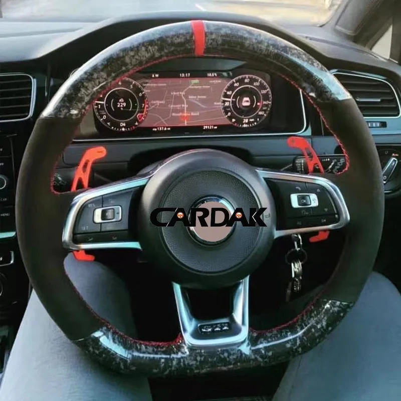 Black Suede Leather Car Steering Wheel Cover