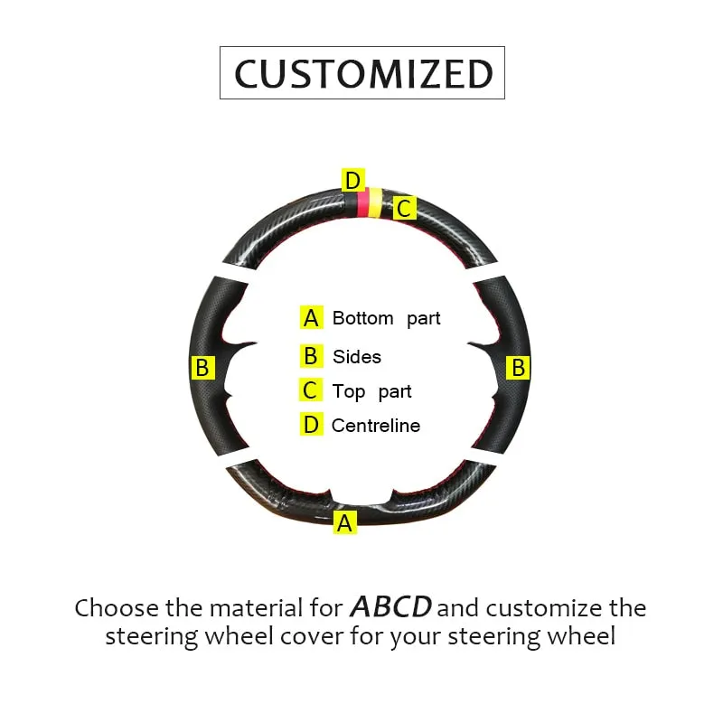 Black Suede Leather Car Steering Wheel Cover