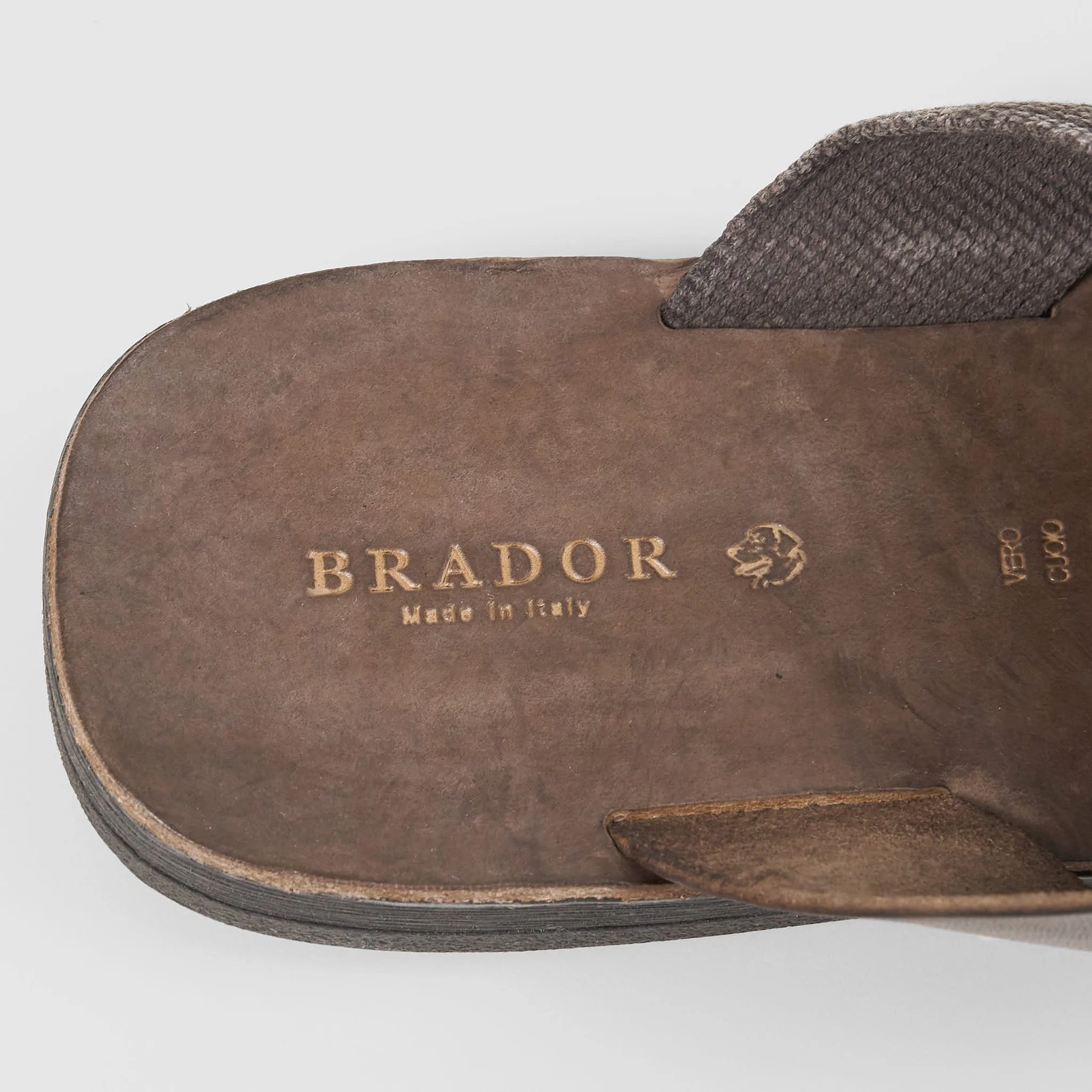 Brador Mens Leather &  Canvas Sandals