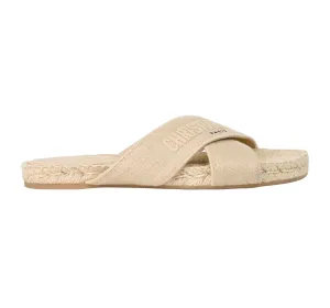 Christian Dior Shoes, Canvas Embroidered Granville Espadrille Crisscross Sandals (size 42)