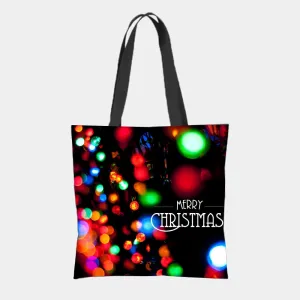 Christmas Letter Light Print Casual Tote Bag