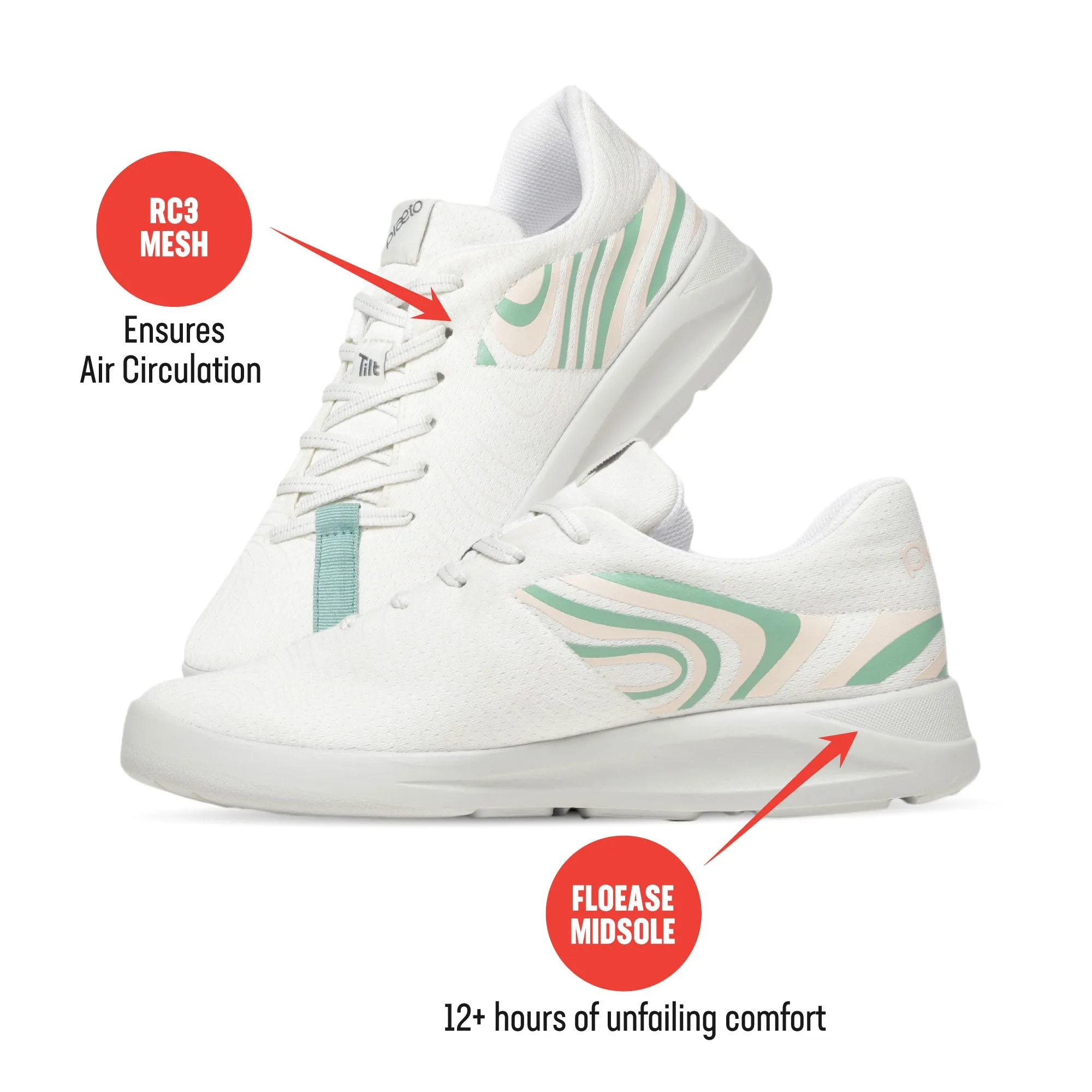 Coast Women's Sports Shoes - White / Beige