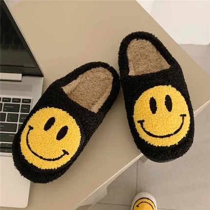 Cute Smiley Plush Cotton Slippers UB3491
