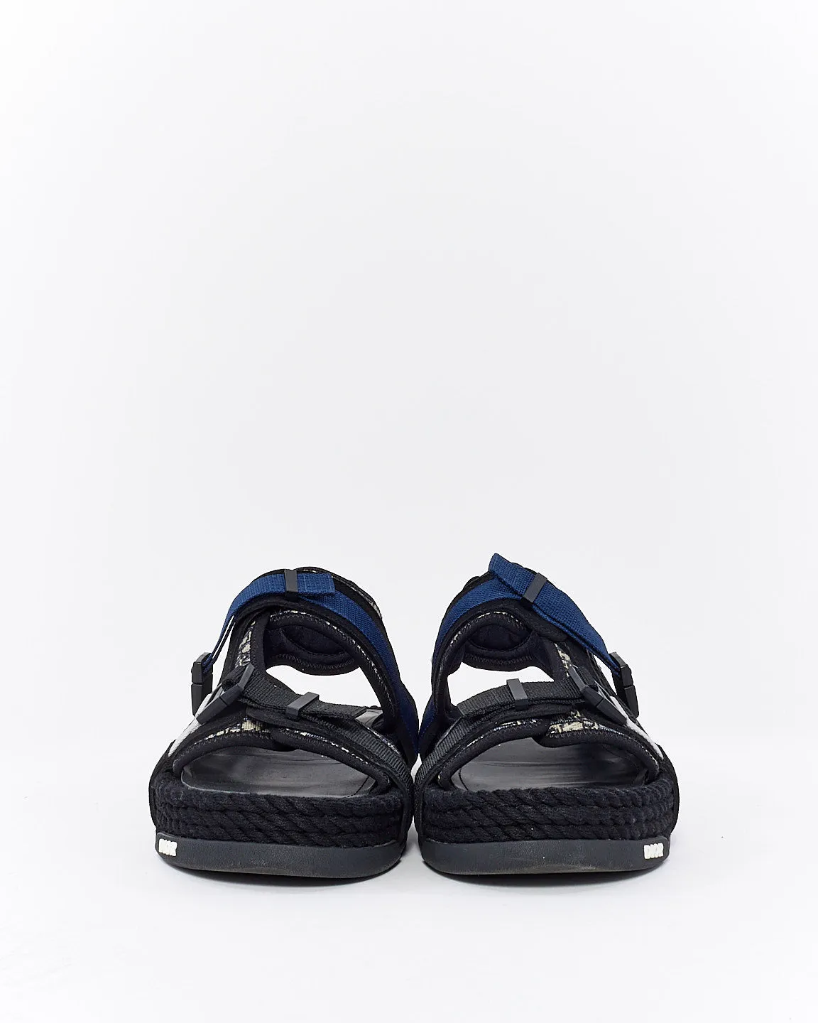 Dior Men's Black Suede & Canvas Sandals - 44