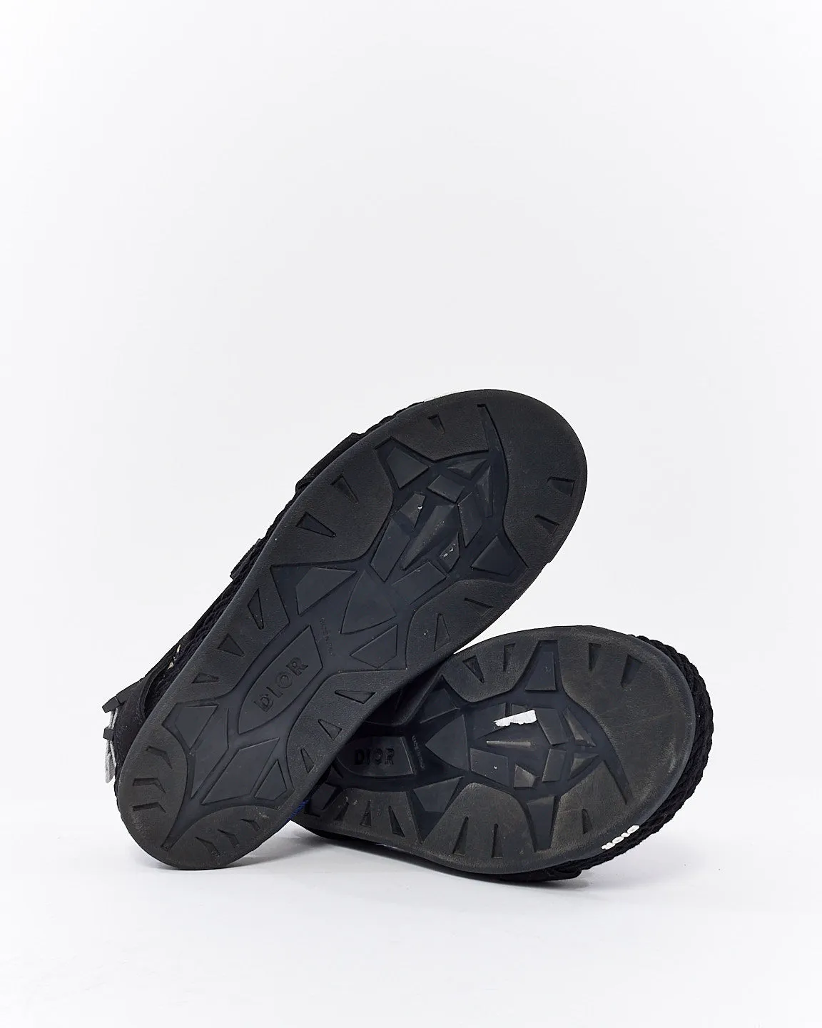 Dior Men's Black Suede & Canvas Sandals - 44