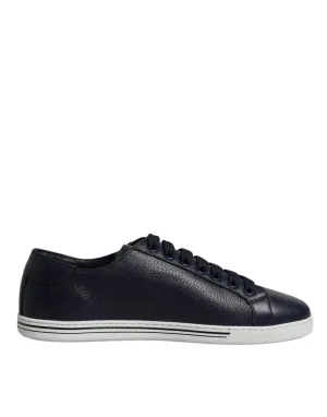 Dolce&Gabbana Daymaster Men Black Sneakers 100% Leather Lace Up Trainer Shoes