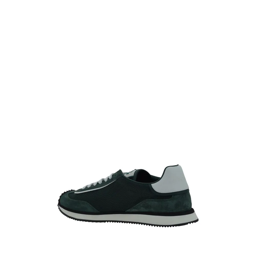 Dolce&Gabbana Men Black Sneakers Suede Leather Solid Flat Athletic Trainer Shoes