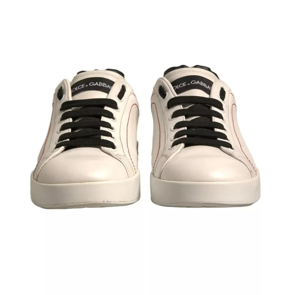 Dolce&Gabbana Portofino Men White Sneakers Leather Casual Trainer Shoes EUR 39.5