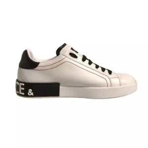Dolce&Gabbana Portofino Men White Sneakers Leather Casual Trainer Shoes EUR 39.5