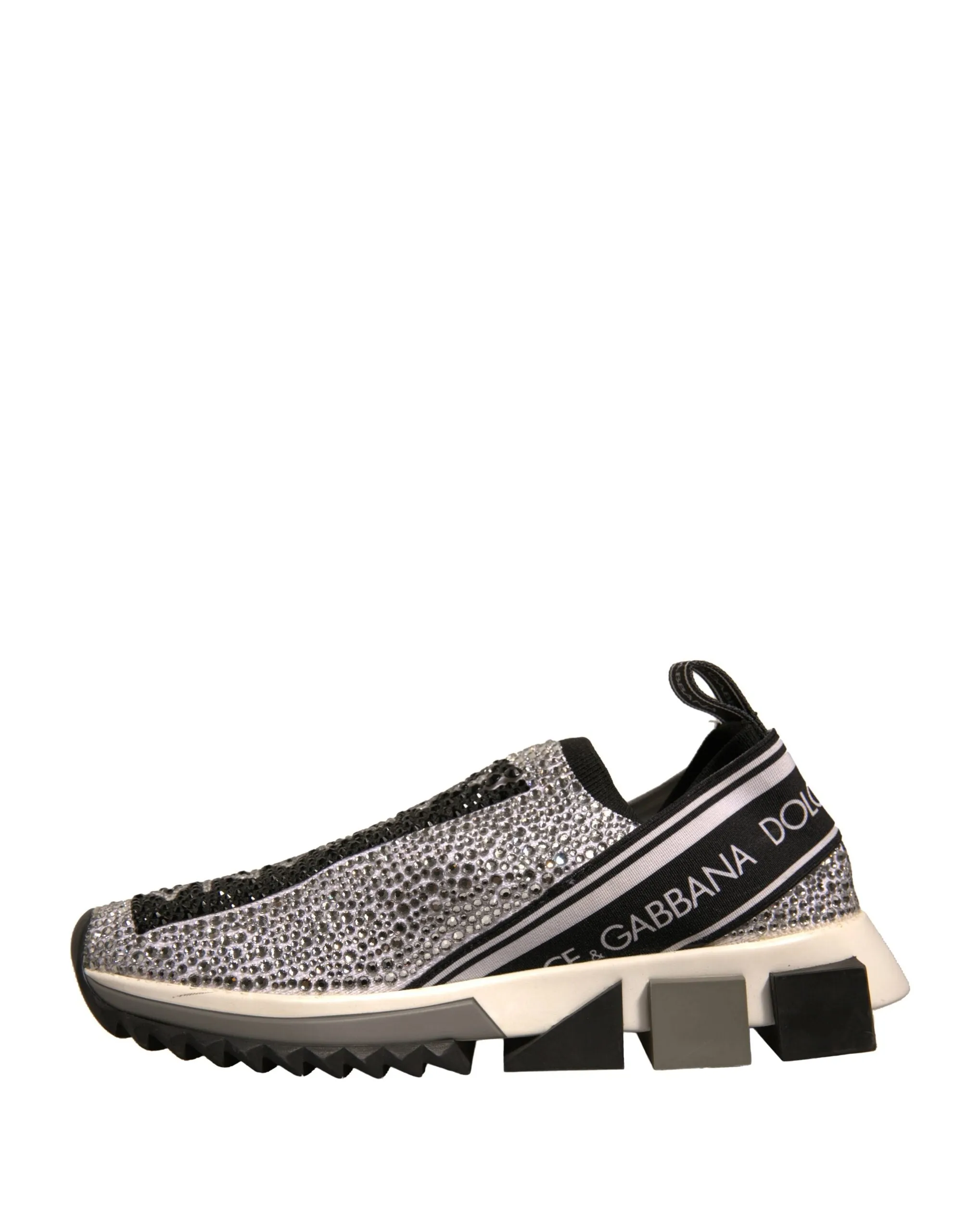Dolce&Gabbana Sorrento Women Silver Sneakers Polyester Trainer Shoes Sz EUR 36.5