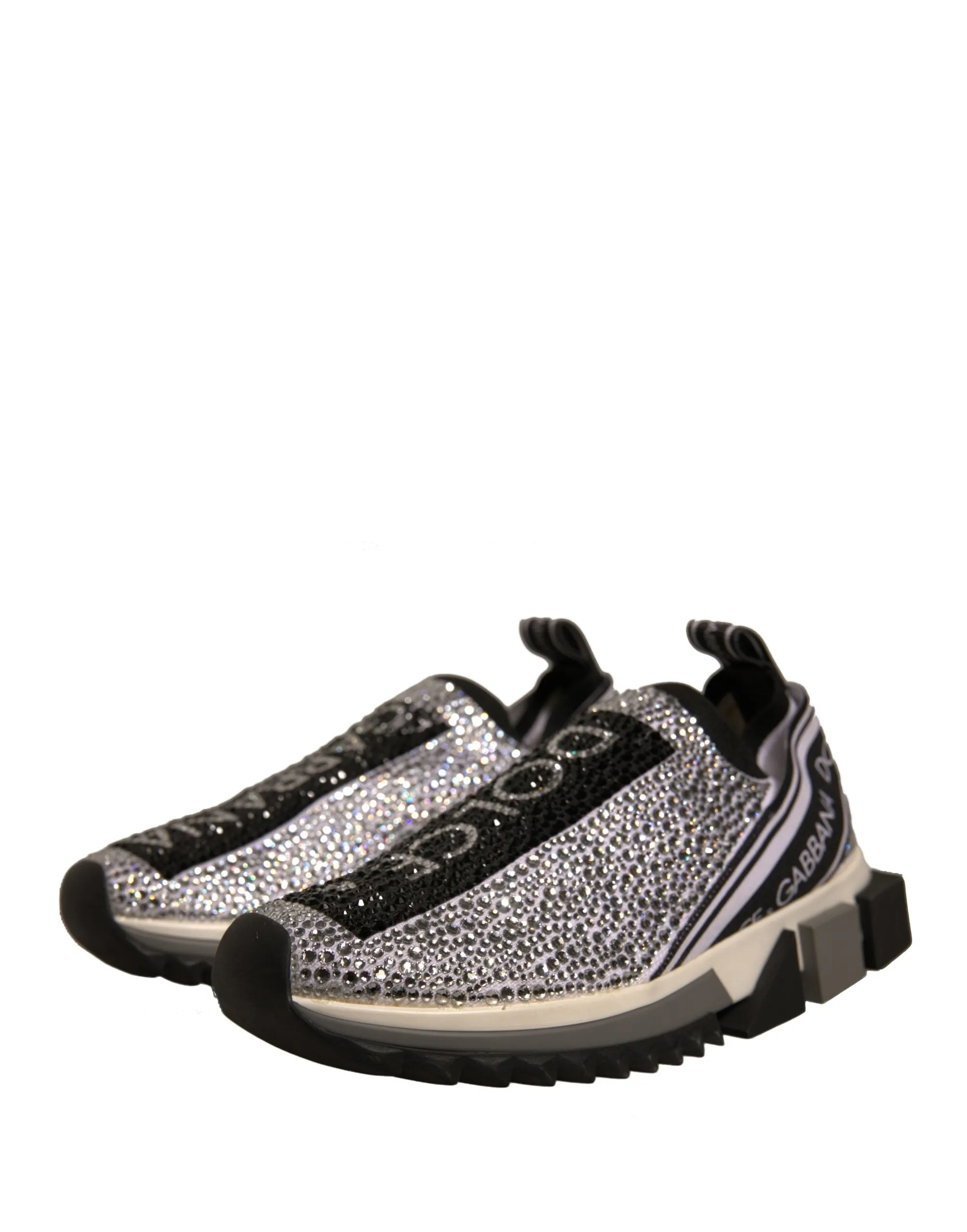 Dolce&Gabbana Sorrento Women Silver Sneakers Polyester Trainer Shoes Sz EUR 36.5