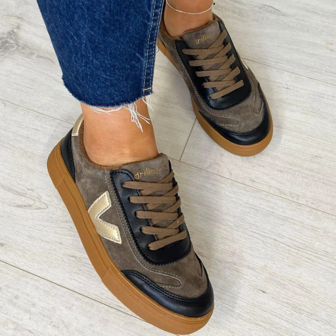 Drilleys Eighty Elevated Sole Sneakers - Coconut Shell