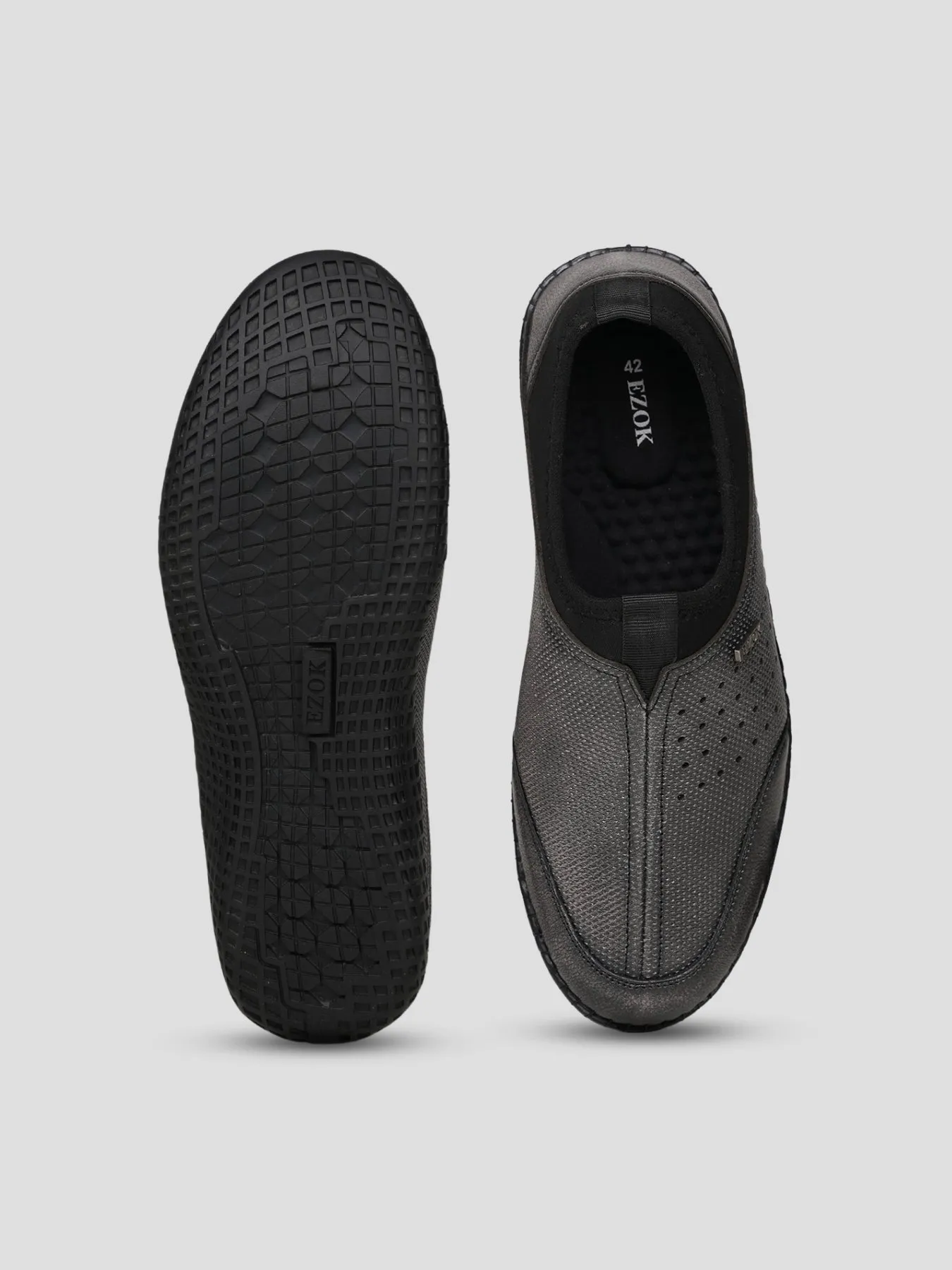 Ezok Men's Leather Slip-On Casual Shoes - Effortless Style & Comfort