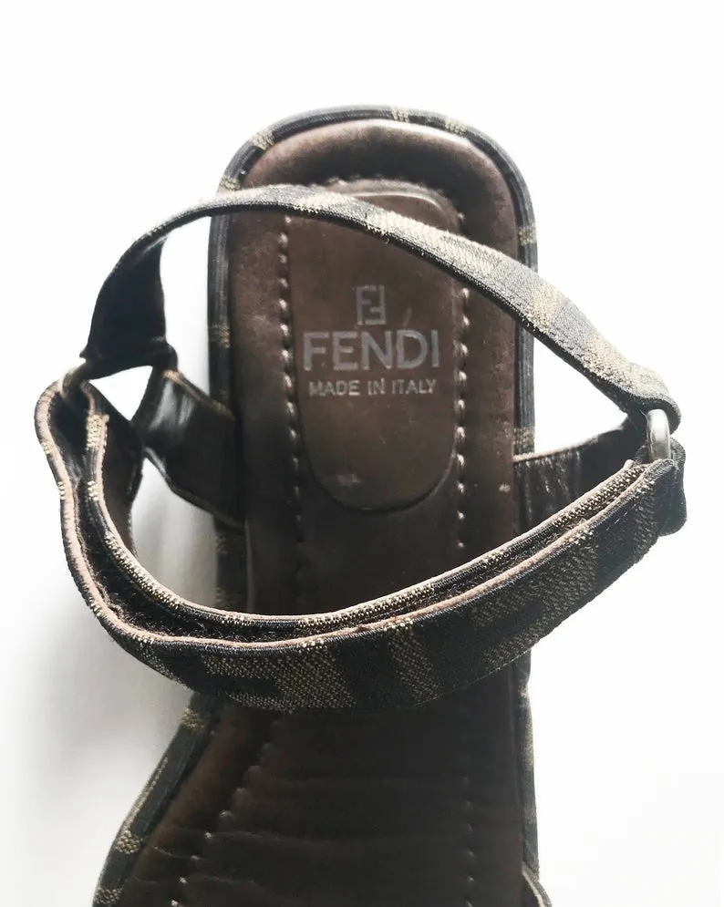 Fendi Zucca Logo Print Sandals