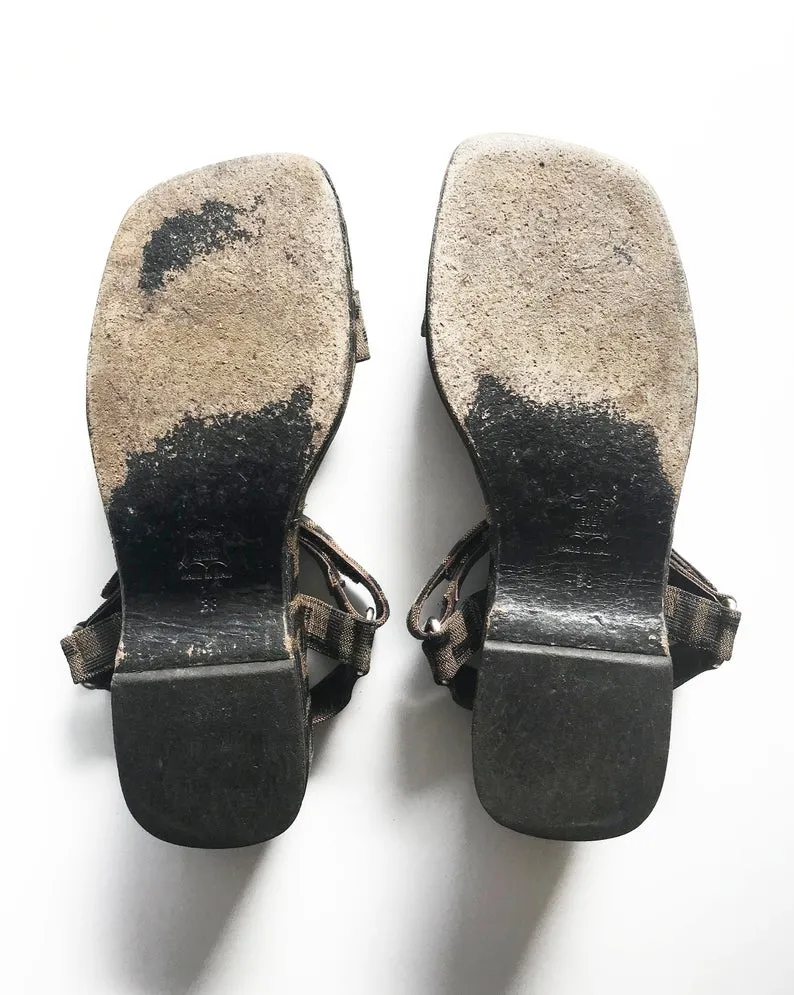 Fendi Zucca Logo Print Sandals