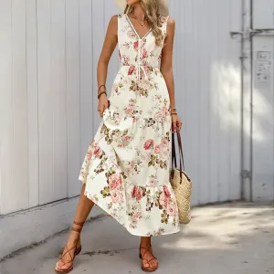 Floral Button Front Maxi Dress