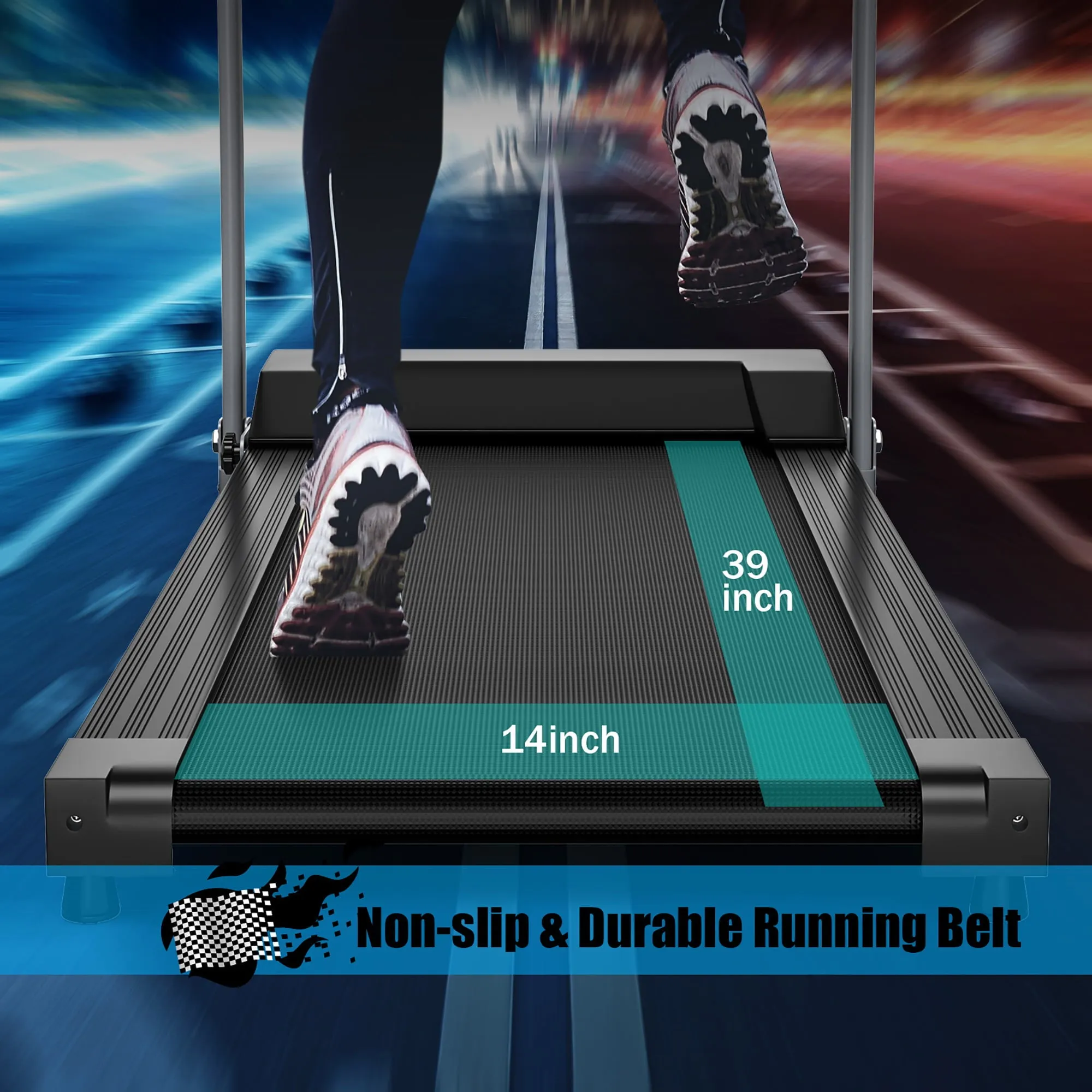 Folding Treadmill Electric /Support Motorized Power Running Fitness Machine