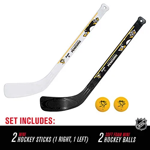 Franklin Sports NHL Pittsburgh Penguins Mini Hockey 2 Piece Player Stick Set