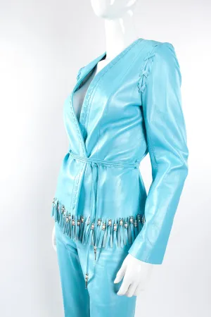 Fringed Leather Jacket & Pant Set