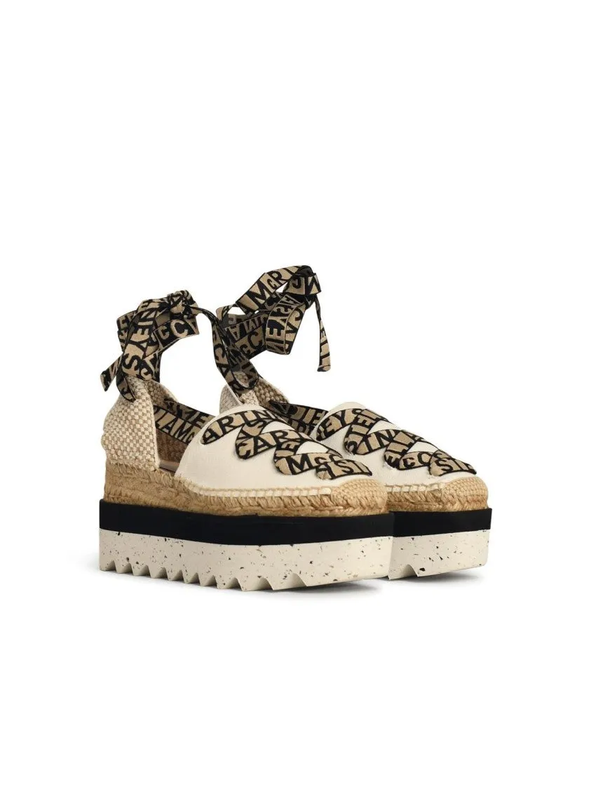 Gaia' Sandals In White Tela