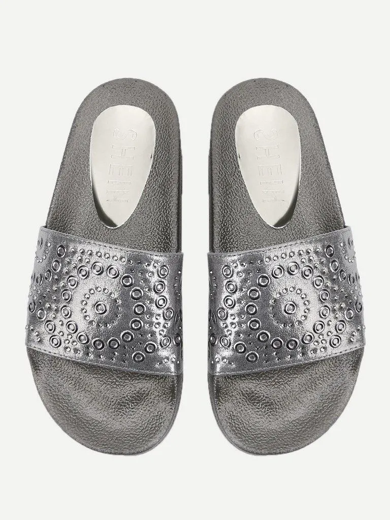 Geometric Pattern Flatform Sandals