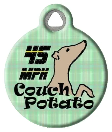 Greyhound Couch Potato Dog ID Tag