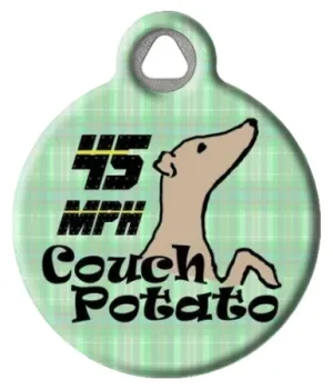 Greyhound Couch Potato Dog ID Tag