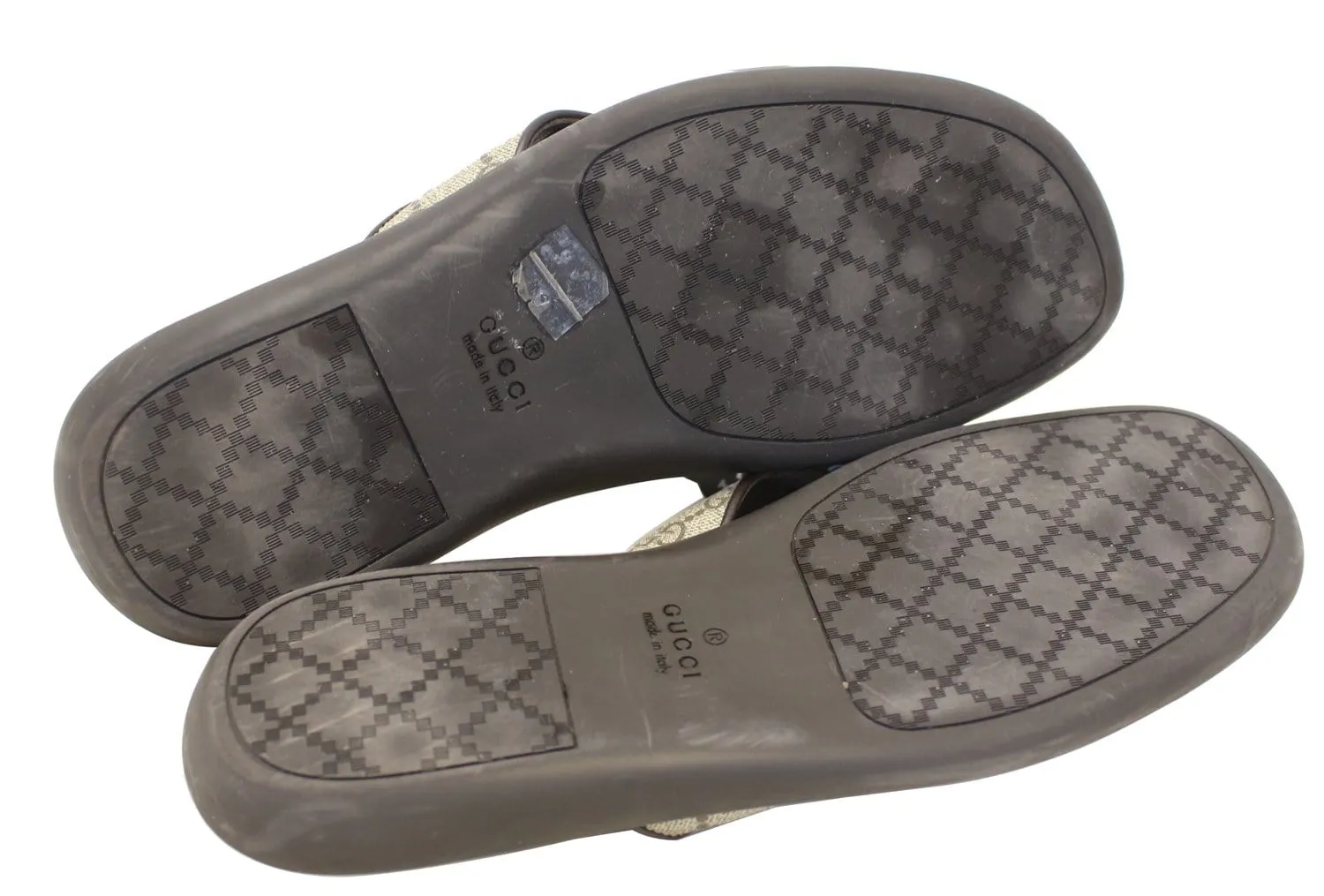 Gucci Men's GG Supreme Canvas Flip Flops Sandals Size 8 1/2G