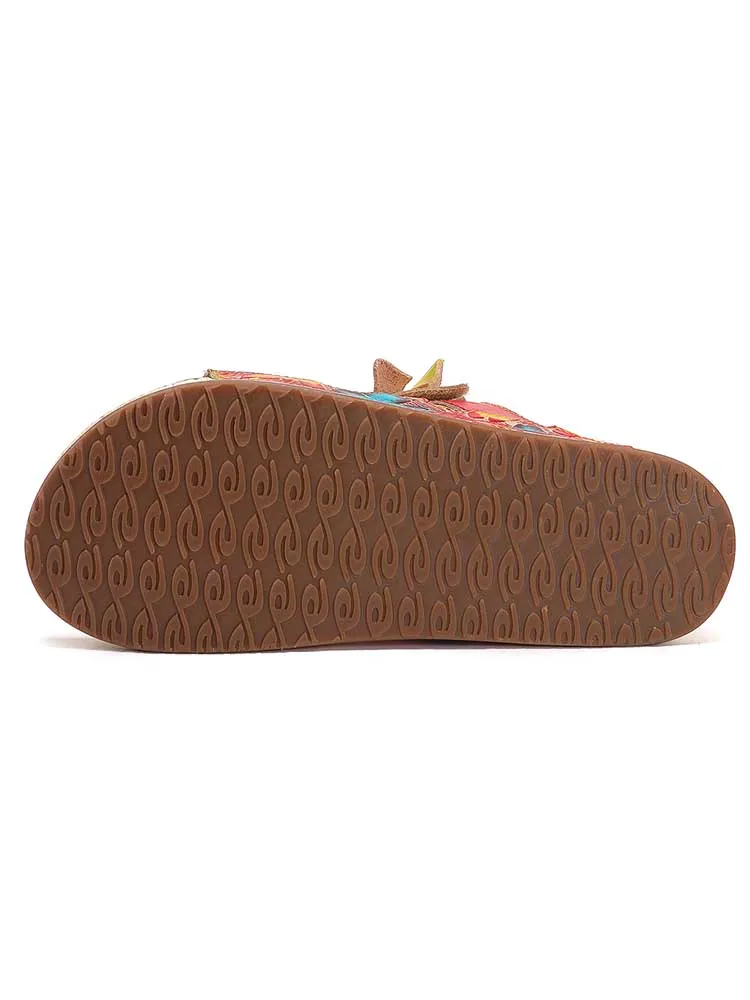 Hadleigh Genuine Leather Flower Slippers