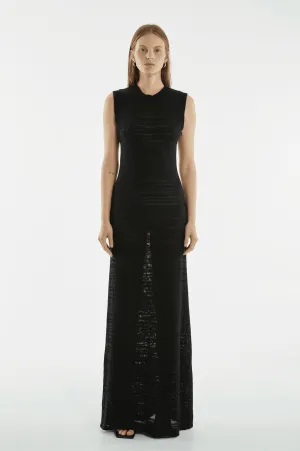 HAZE KNIT MAXI TANK DRESS | BLACK