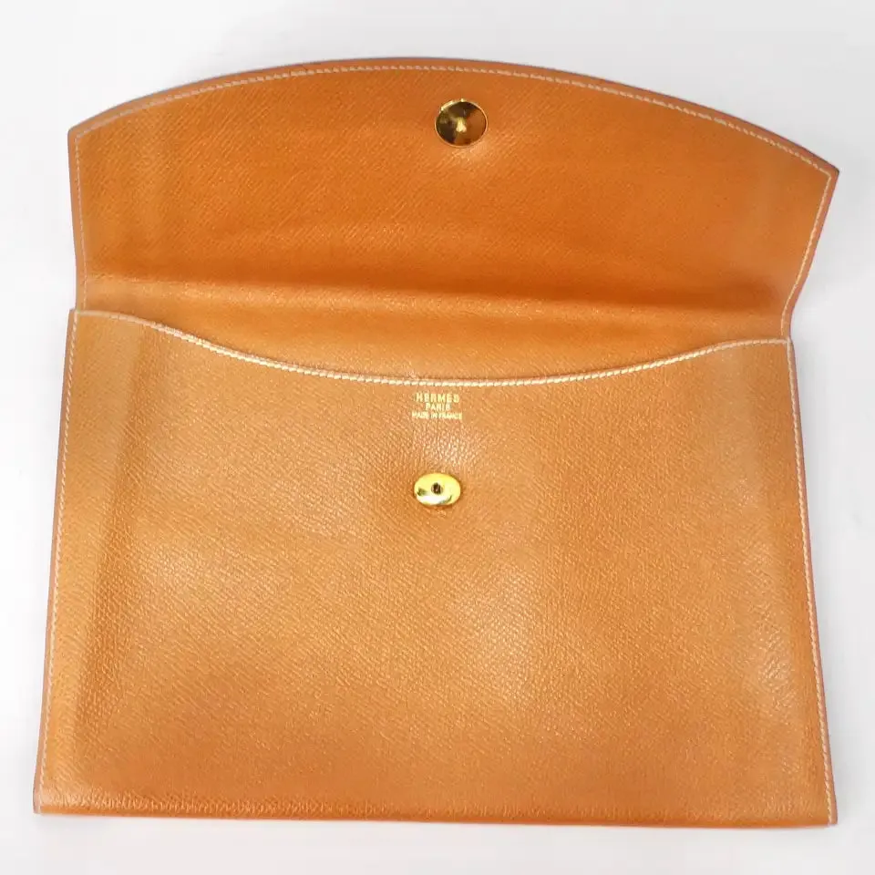 Hermes Pouchette Rio Envelope in Camel