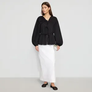Hira Tie-Front Cotton Blouse