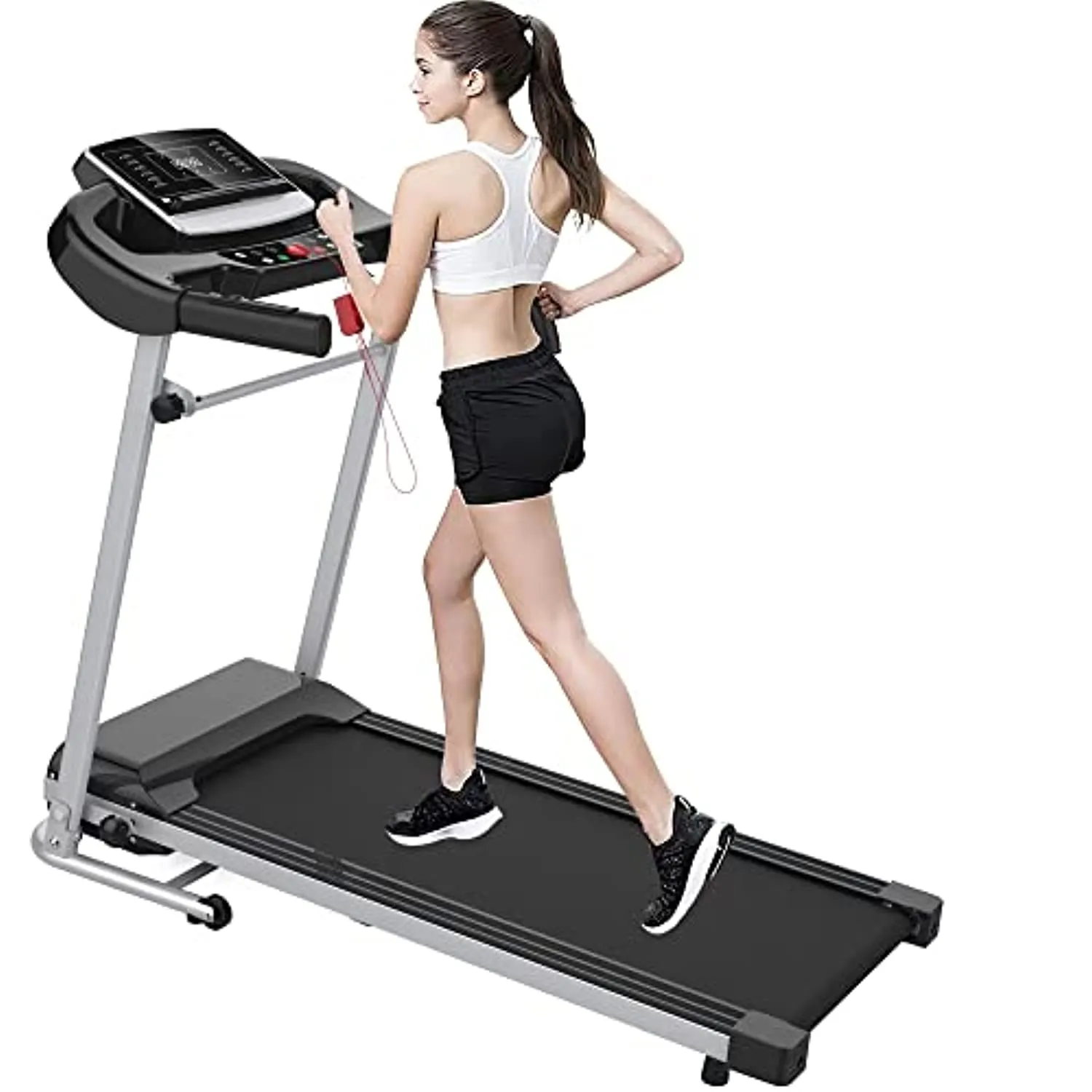 Home Foldable Treadmill, Folding Treadmill for Home Workout, Electric Walking Treadmill Machine 5" LCD Screen 250 LB Capacity MP3