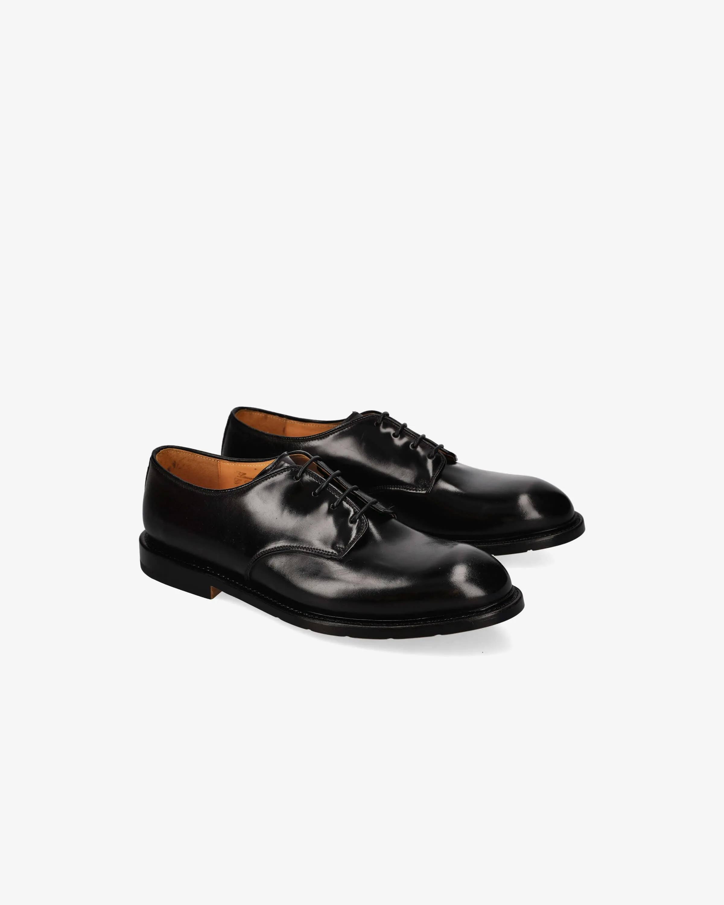 Horse Leather Derby with Logo Lettering Detail 32102AA