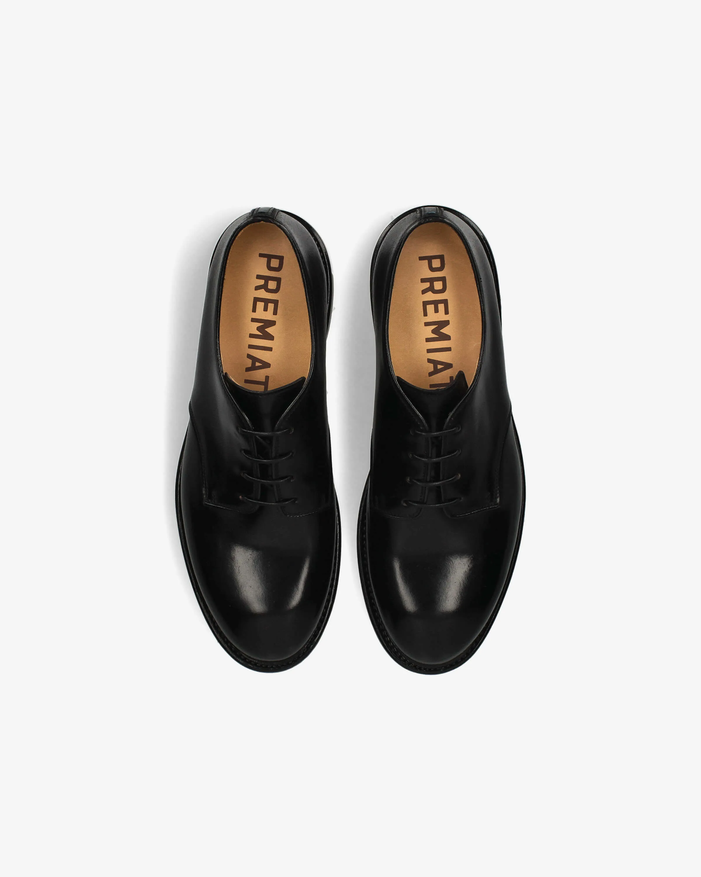 Horse Leather Derby with Logo Lettering Detail 32102AA