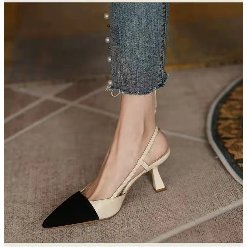 INSTOCK - New Women's Shoes Versatile Nude French Pointed Toe