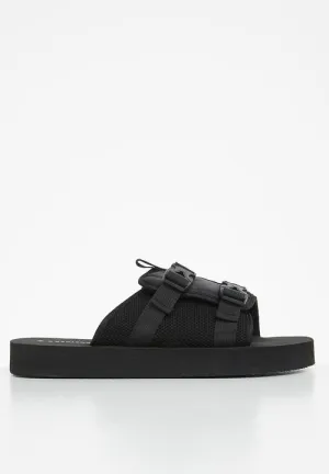 Jonathan D J Jack Nylon & Mesh Sandals Black