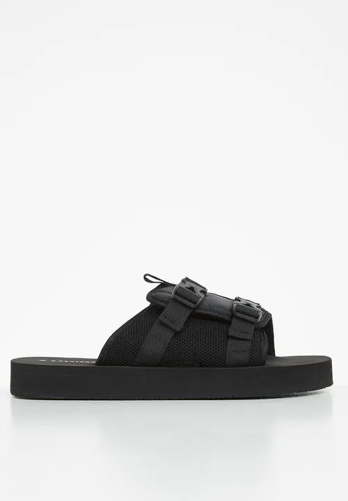 Jonathan D J Jack Nylon & Mesh Sandals Black