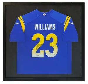 Kyren Williams Autographed Nike Los Angeles Rams Framed Blue Jersey Beckett