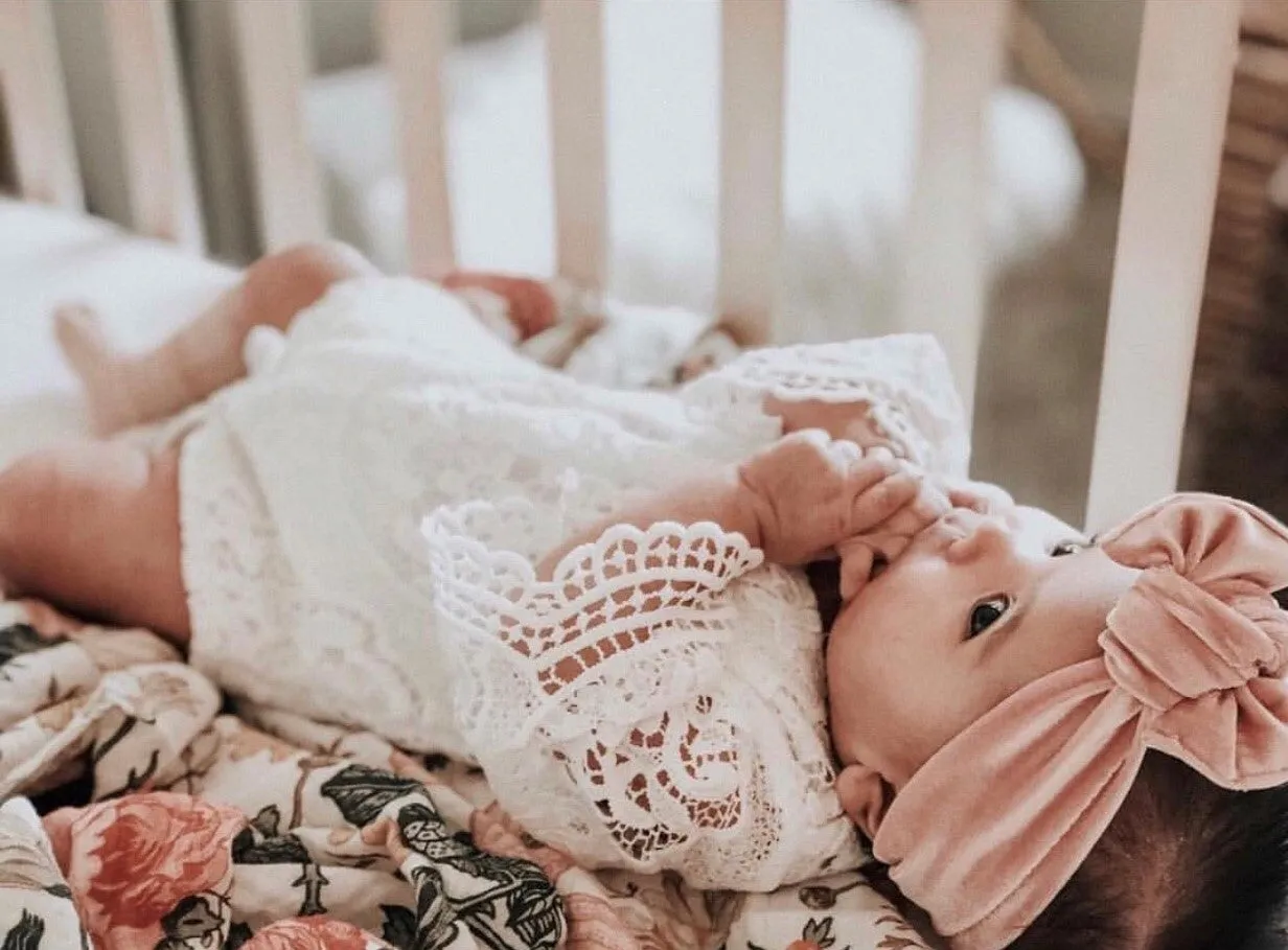 Lace Ruffle Sleeve Romper
